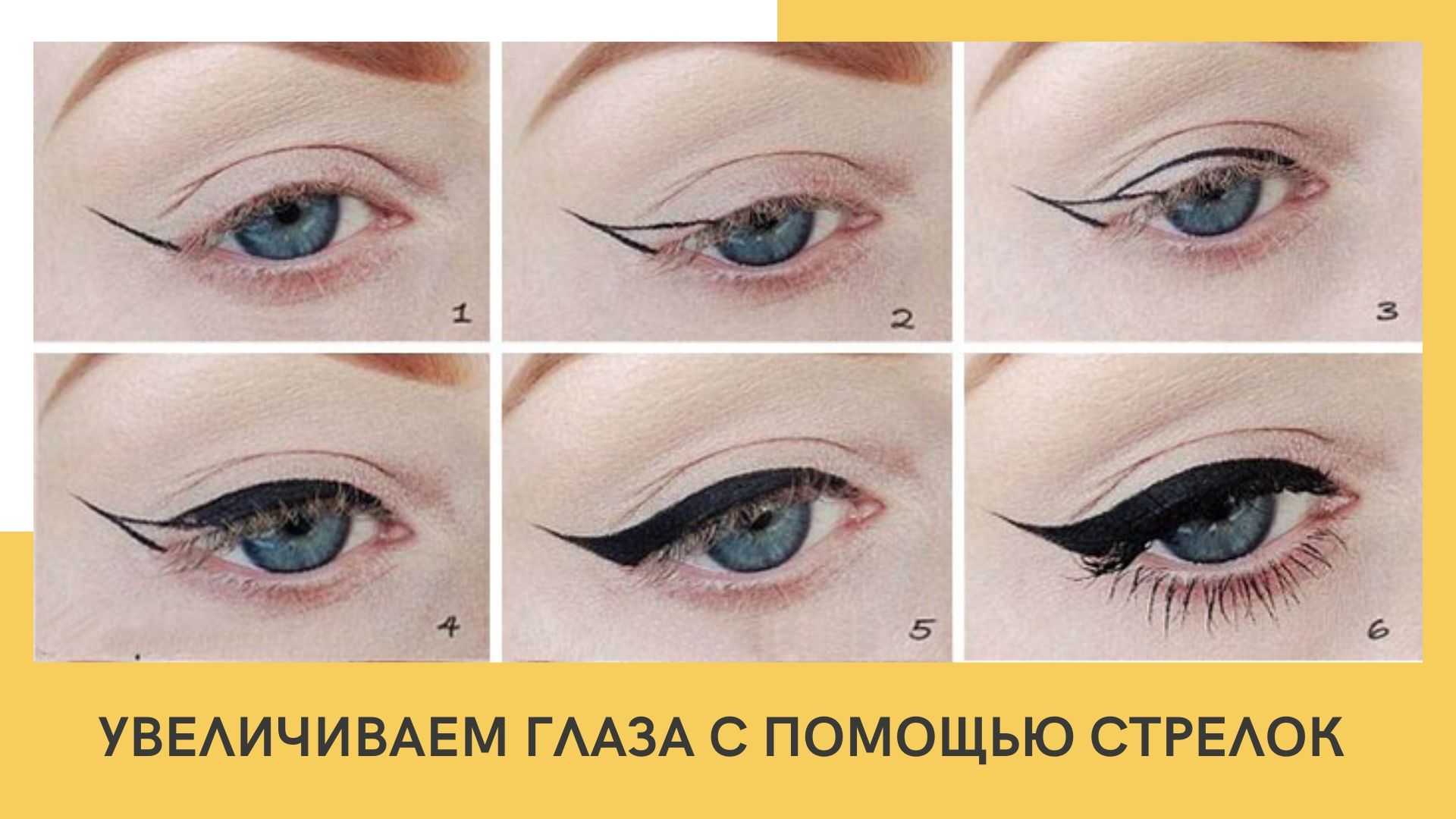 Как сделать стрелки на глазах подводкой?